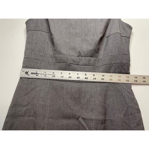 H&M dress womens 6 sleeveless fitted knee length back slit gray - Picture 5 of 14